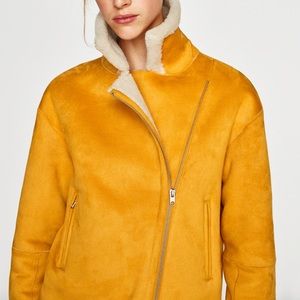 Zara mustard Moto jacket